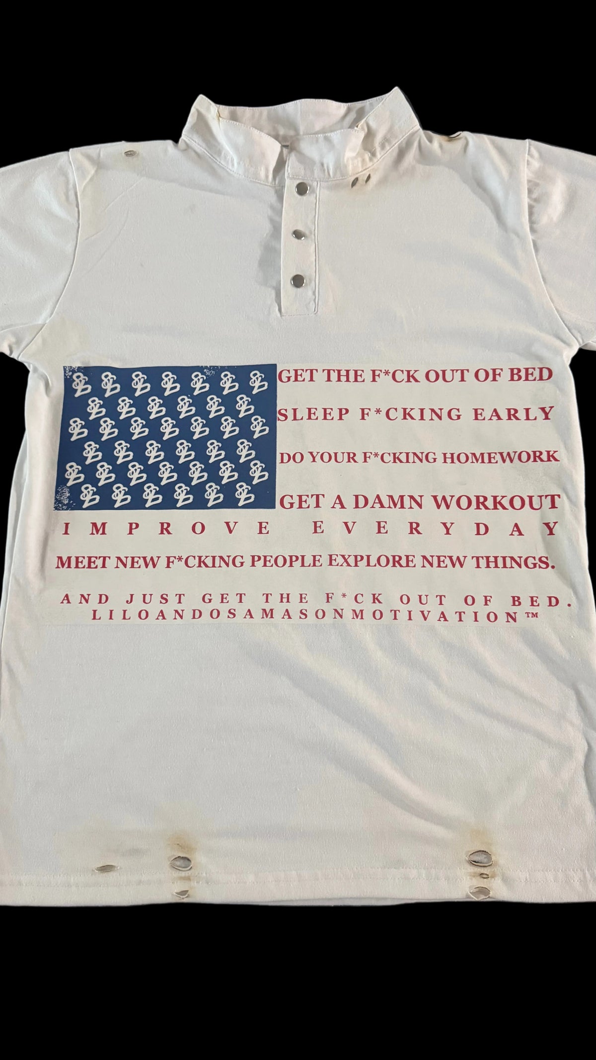 SLC “GET THE F*CK OUT OF BED” BUTTON-UP